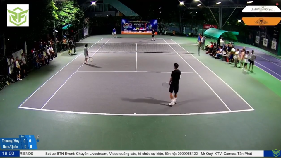[Giải Tennis RF4 - 1280 - Chung kết] Thương Trần/Nguyễn Lê Huy 4 - 10 Lê Nam/Quốc SAV